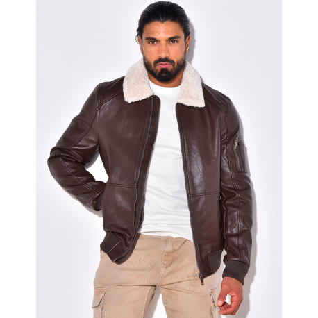 Blouson col en fourrure