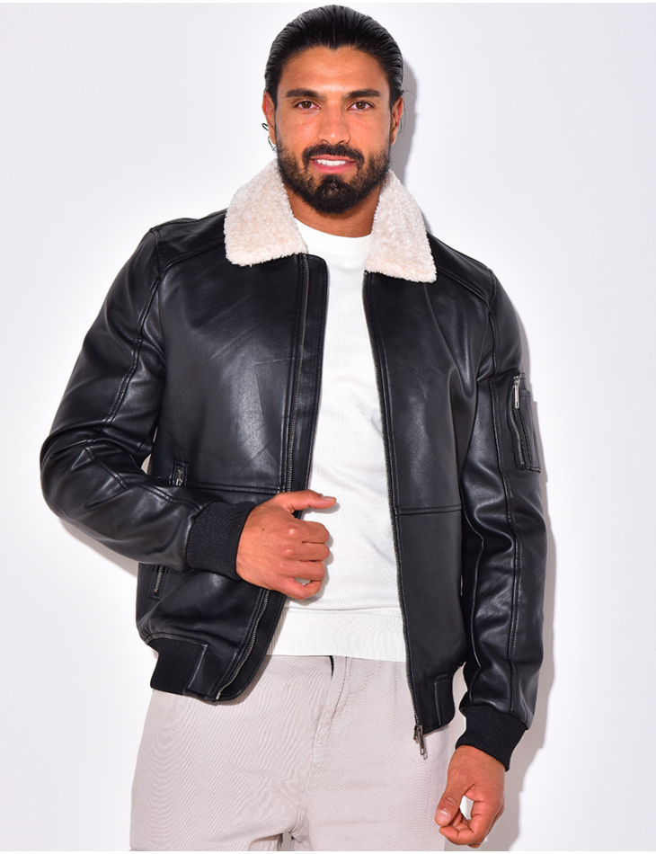 Blouson col en fourrure