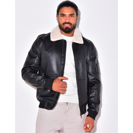 Blouson col en fourrure