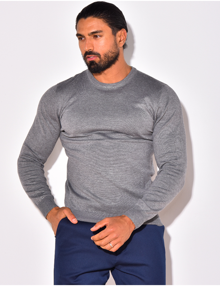 Pull fin col rond