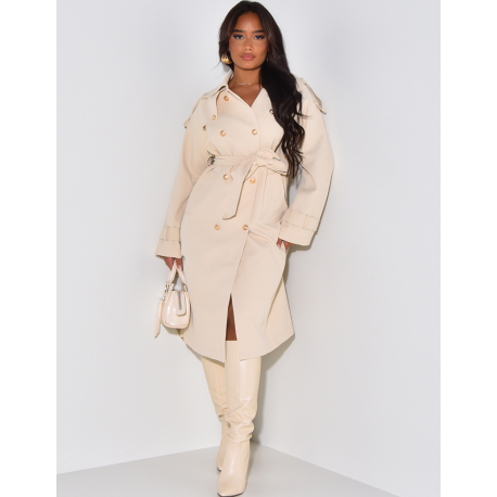   Trench coat with button fastening