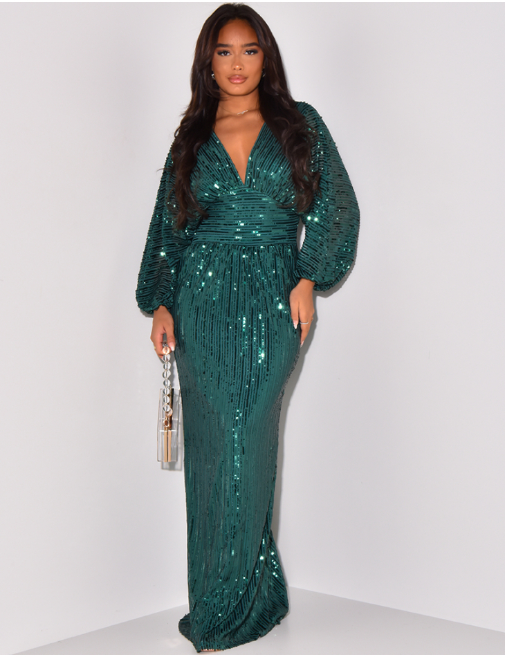 Robe longue à sequins