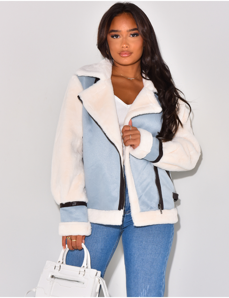 Aviator jacket white best sale