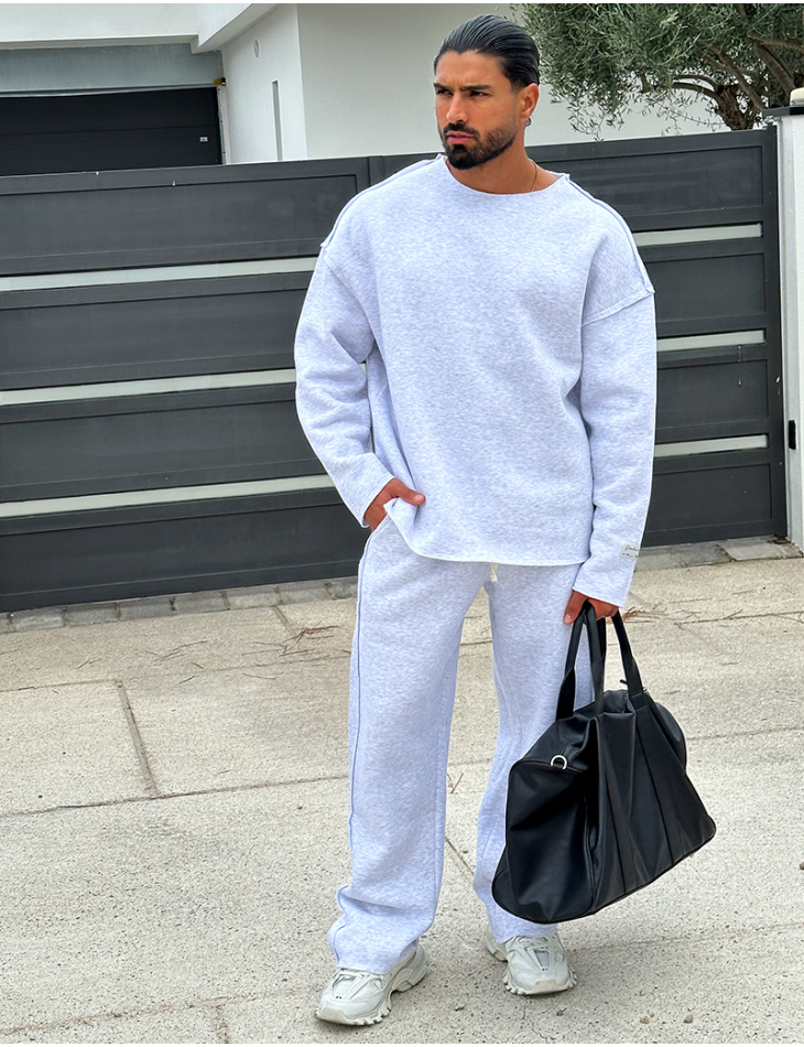 Ensemble pantalon et sweat molletonné uni