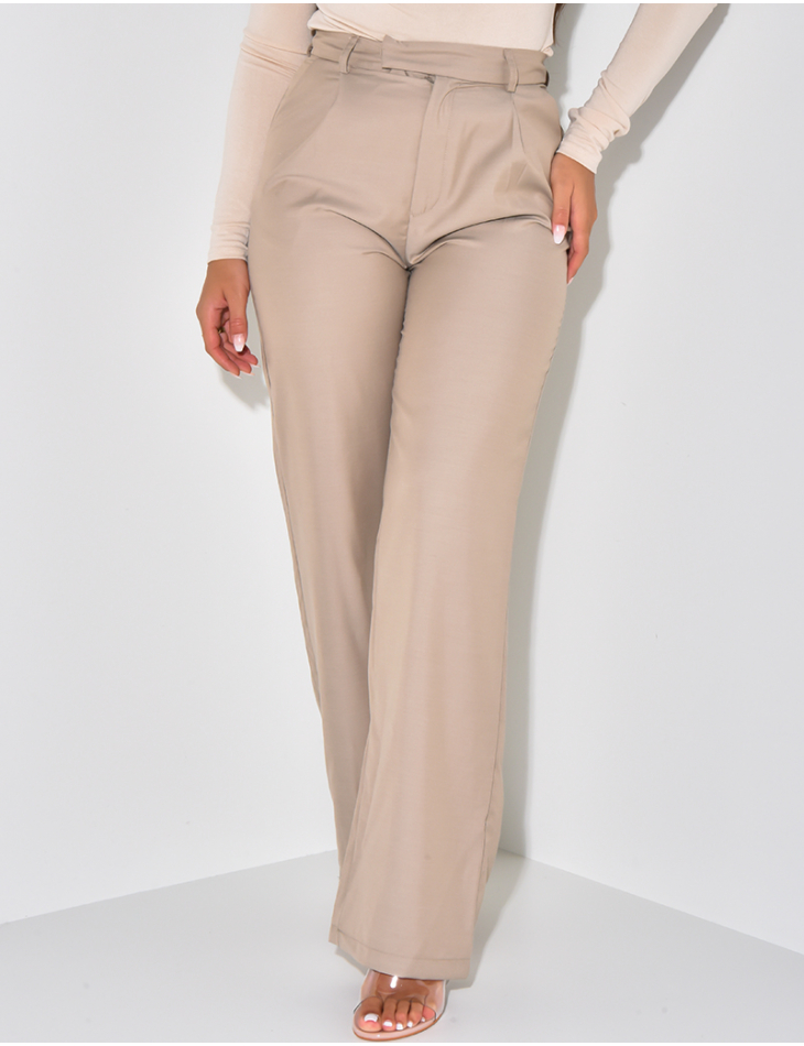 Pantalon de tailleur fin coupe large