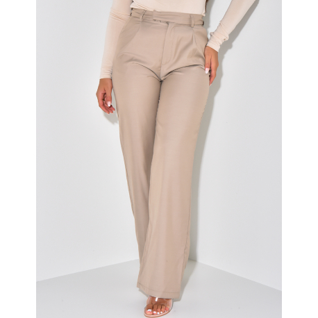 Pantalon de tailleur fin coupe large