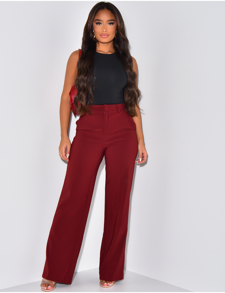 Pantalon de tailleur coupe droite