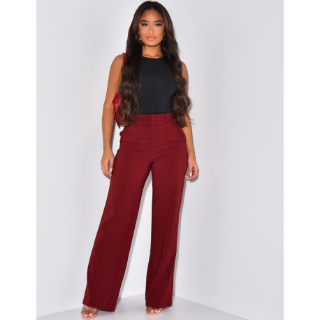 Pantalon de tailleur coupe droite