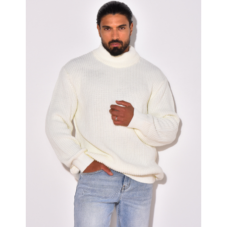 Pull en maille à petit col