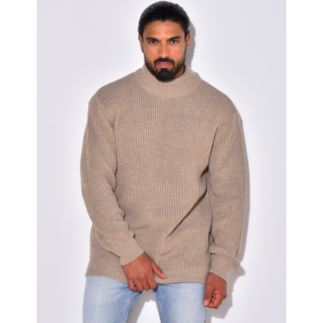 Pull en maille à petit col