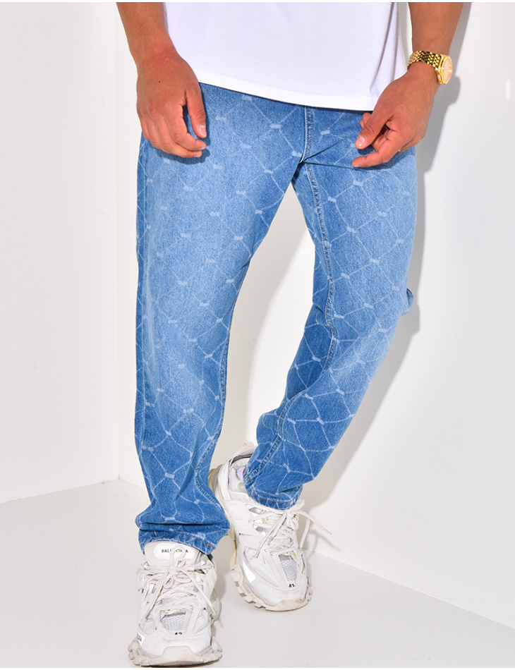 Jeans à motifs losange