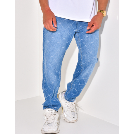 Jeans à motifs losange