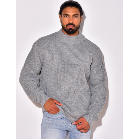 Pull en maille à petit col