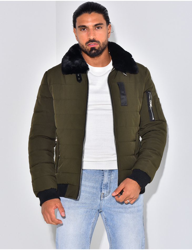 Veste avec col à fourrue