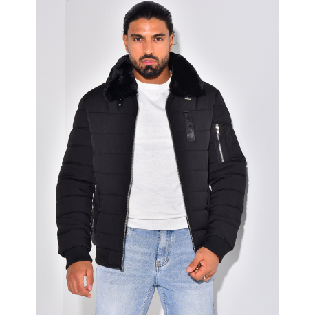 Veste avec col à fourrue