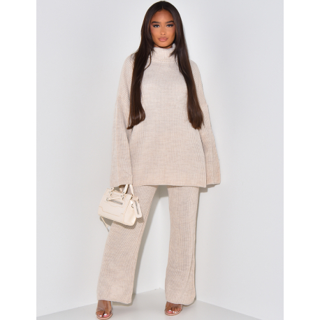 Oversized jumper & wool trousers set