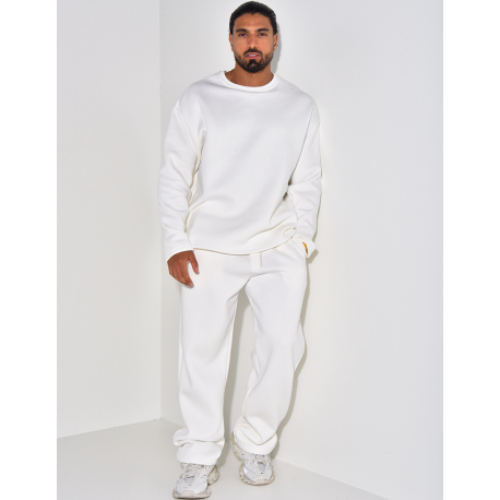 Ensemble molletonné pantalon et sweat uni