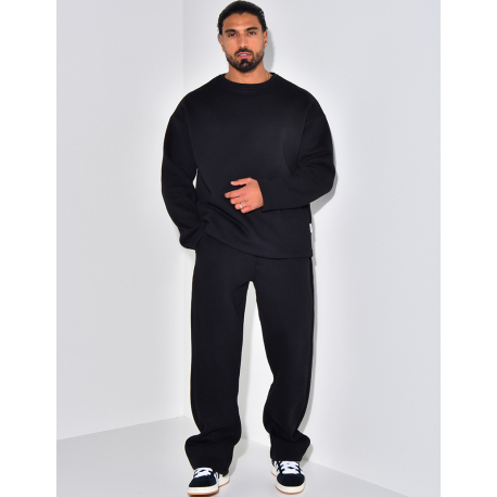 Ensemble molletonné pantalon et sweat uni