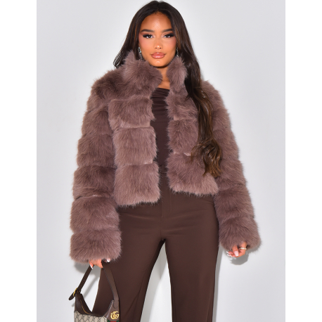   Short jacket in faux fur