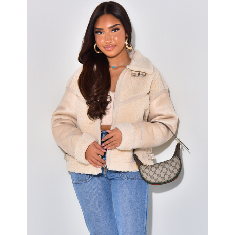 Sheepskin aviator jacket