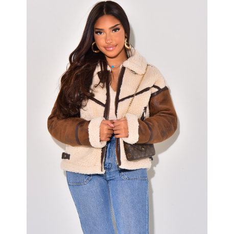 Sheepskin aviator jacket