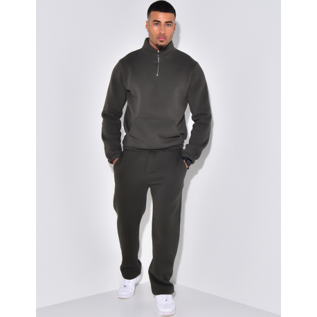 Ensemble molletonné pantalon et sweat zippé