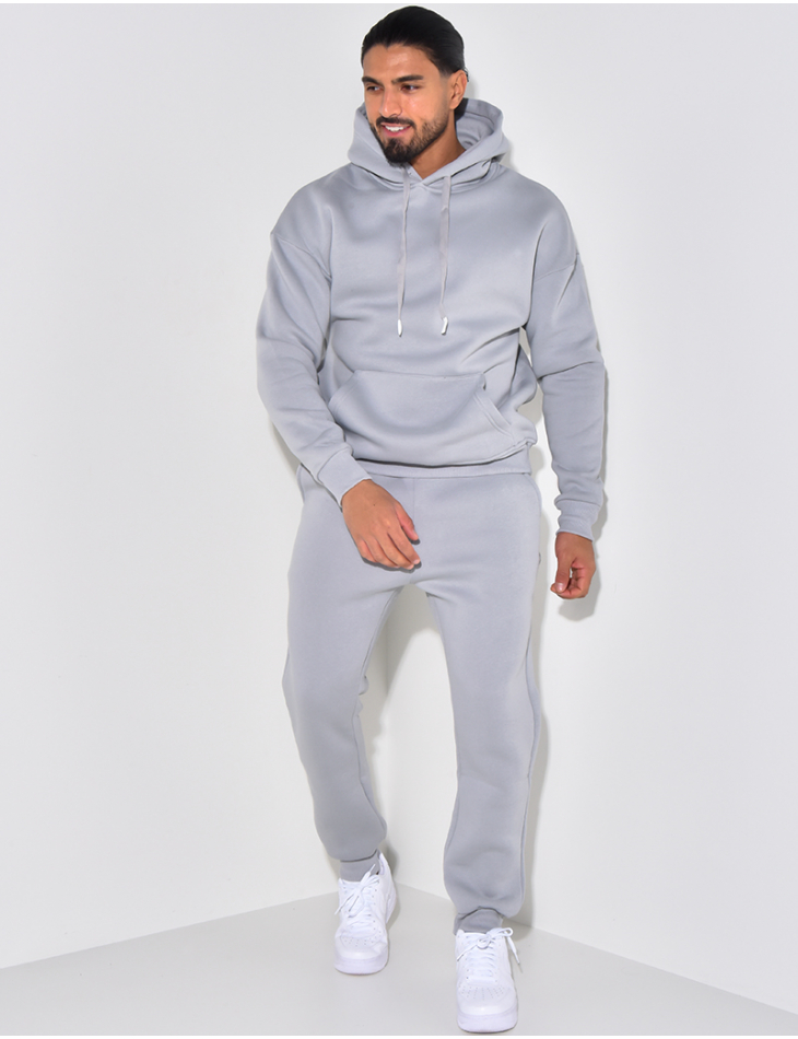 Ensemble sweat à capuche et pantalon uni