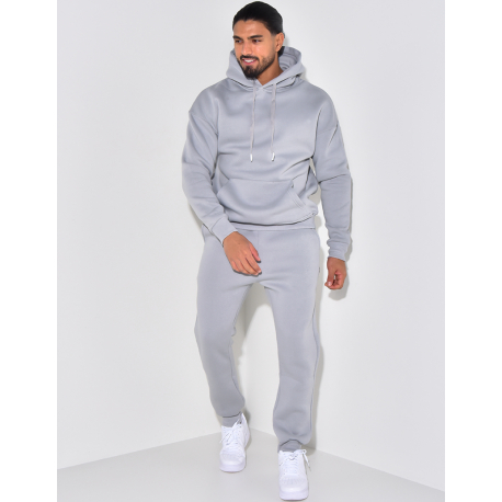 Ensemble sweat à capuche et pantalon uni