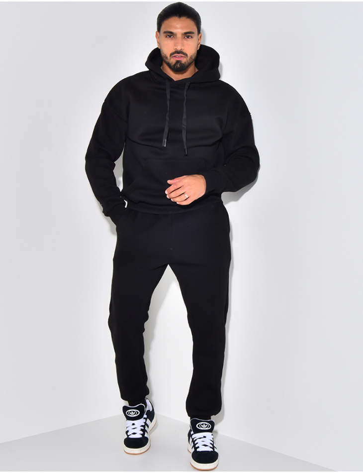 Ensemble sweat à capuche et pantalon uni