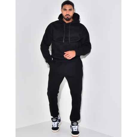 Ensemble sweat à capuche et pantalon uni