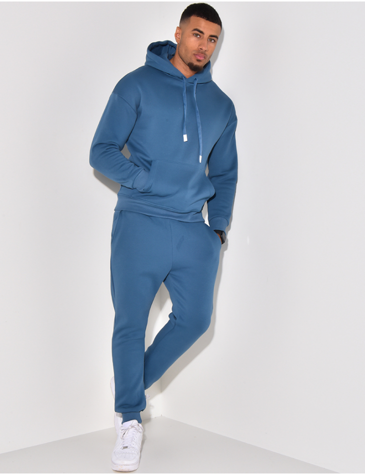 Ensemble sweat à capuche et pantalon uni