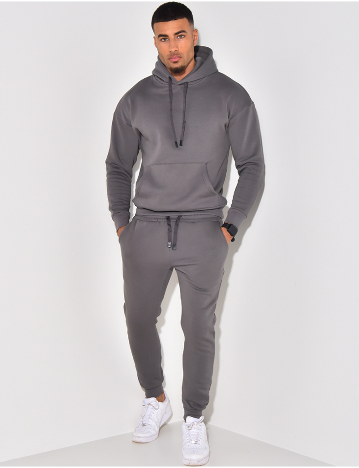 Ensemble sweat à capuche et pantalon uni