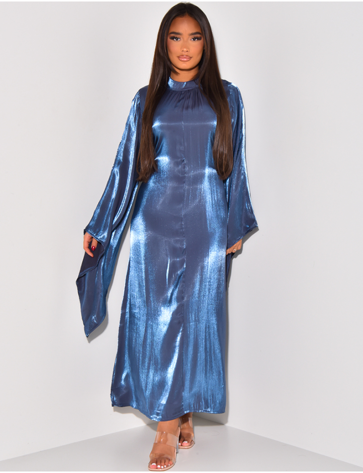 Robe longue en satin brillant à nouer dans le dos