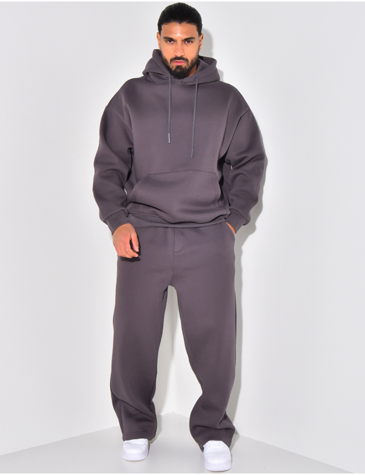 Ensemble de jogging uni pantalon et sweat a capuche