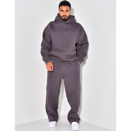 Ensemble de jogging uni pantalon et sweat à capuche