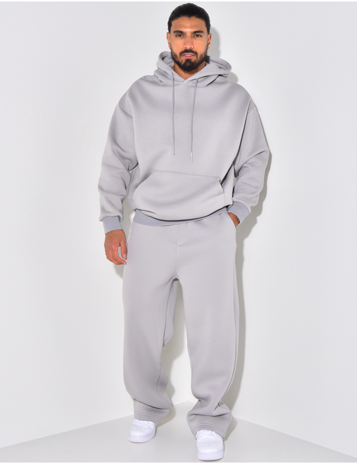 Ensemble de jogging uni pantalon et sweat à capuche