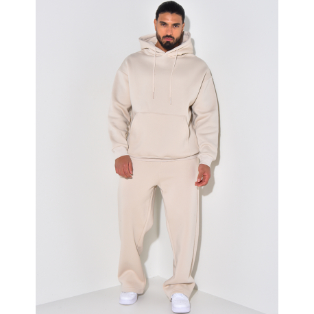 Ensemble de jogging uni pantalon et sweat à capuche