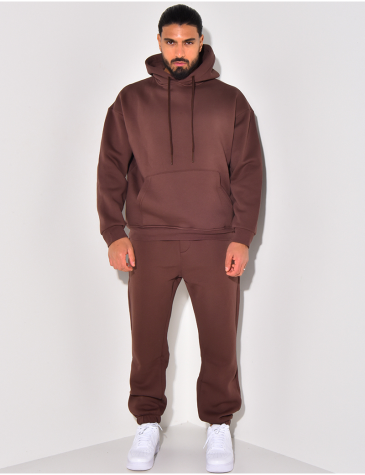 Ensemble sweat à capuche et pantalon uni