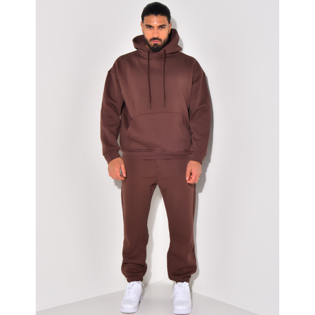 Ensemble sweat à capuche et pantalon uni