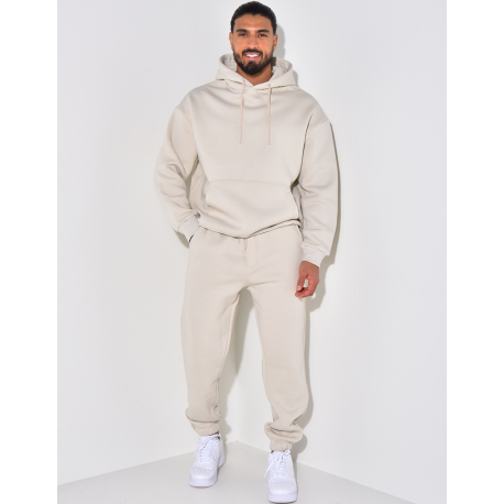 Ensemble sweat à capuche et pantalon uni