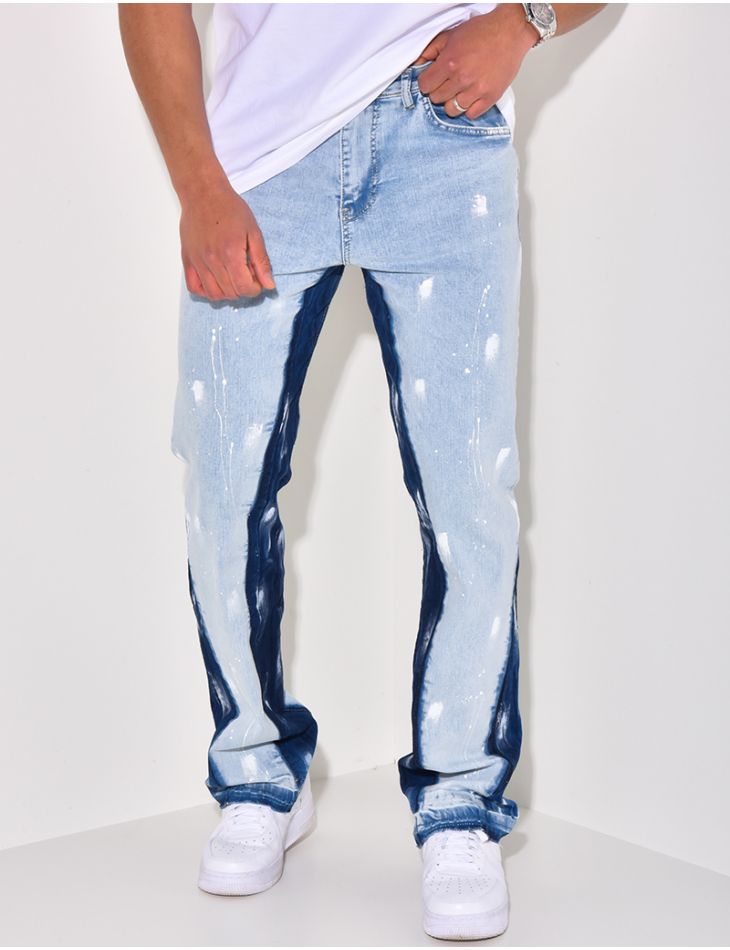 Jeans flare peinture