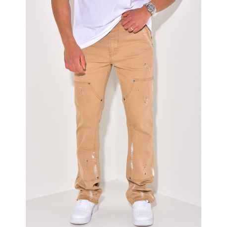 Jeans flare camel