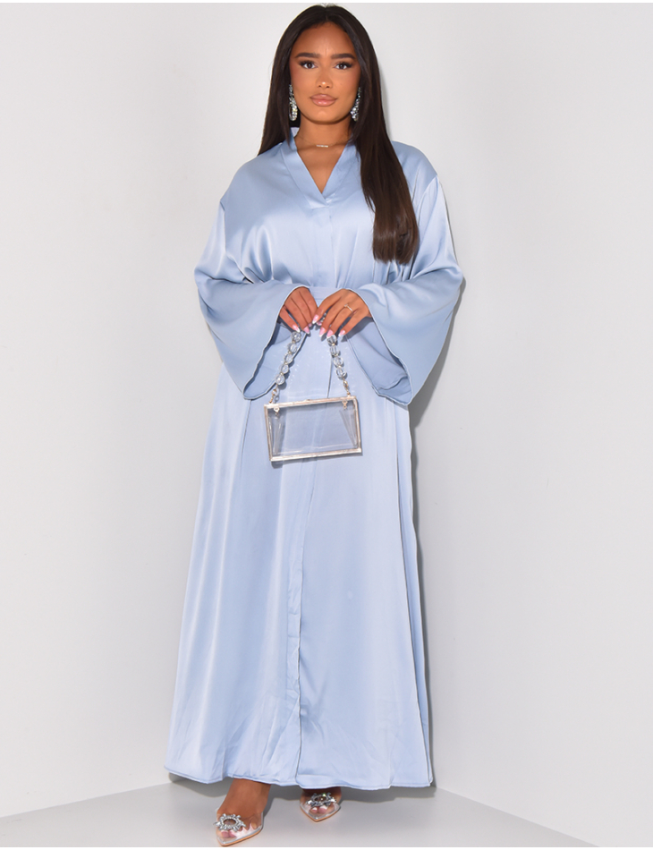 Einfache Abaya aus Satin zum Binden