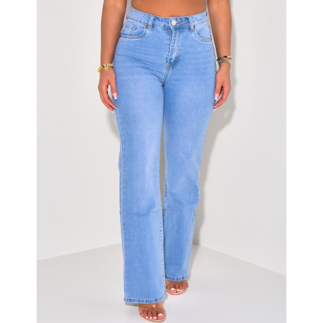 Jeans coupe droite taille haute