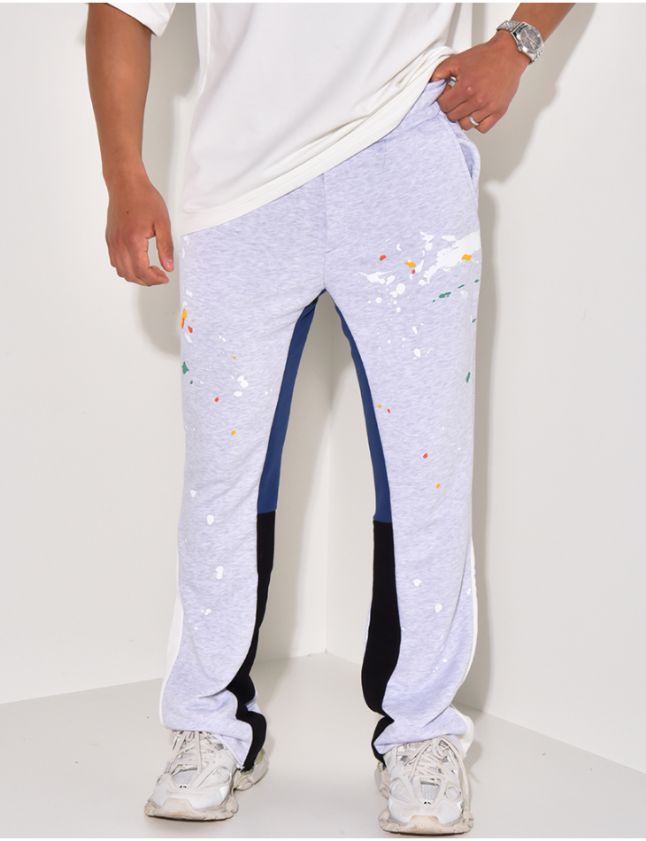 Pantalon de jogging à tâches de peinture