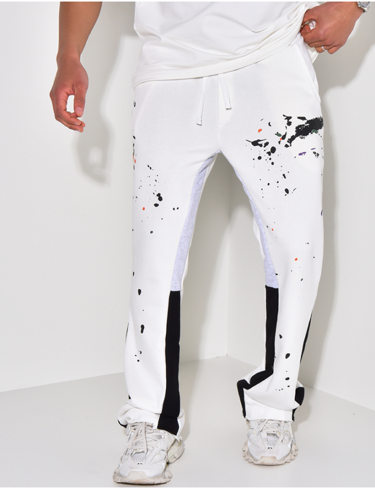 Pantalon de jogging à tâches de peinture