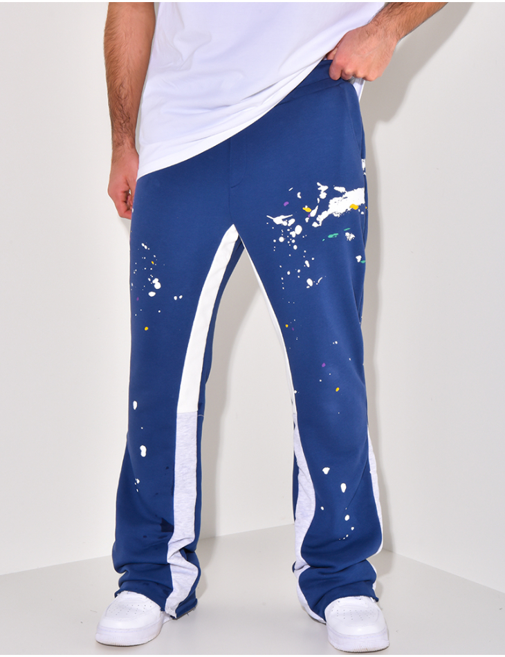 Pantalon de jogging à tâches de peinture