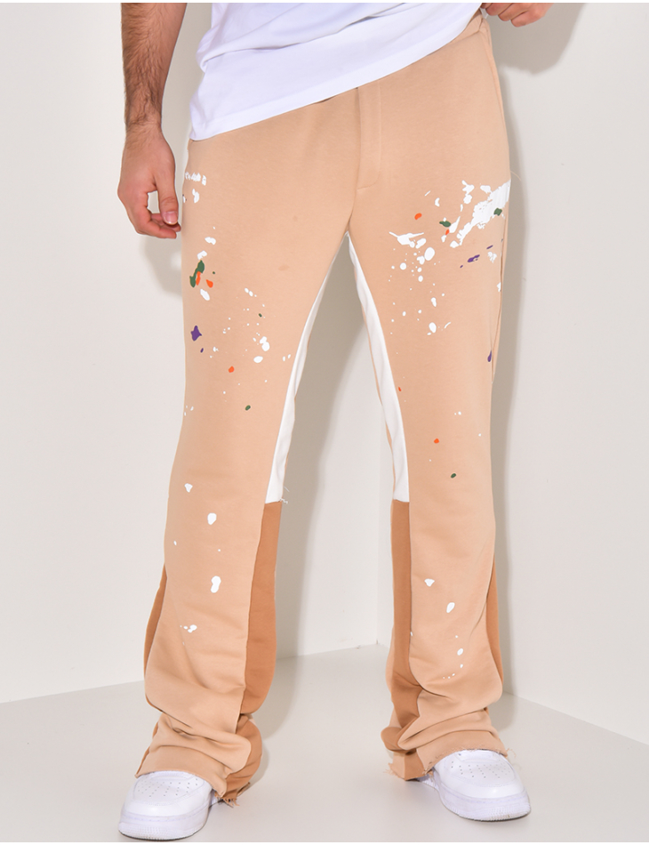 Pantalon de jogging à tâches de peinture