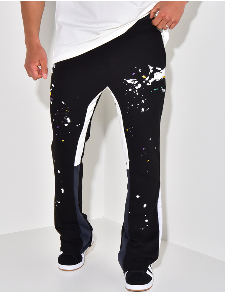 Pantalon de jogging à tâches de peinture