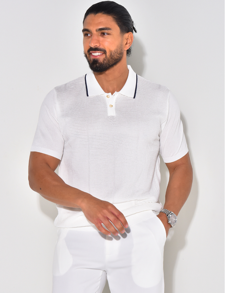  Textured polo shirt